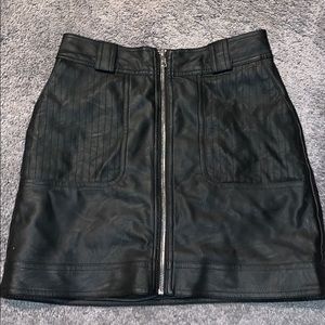 black leather skirt